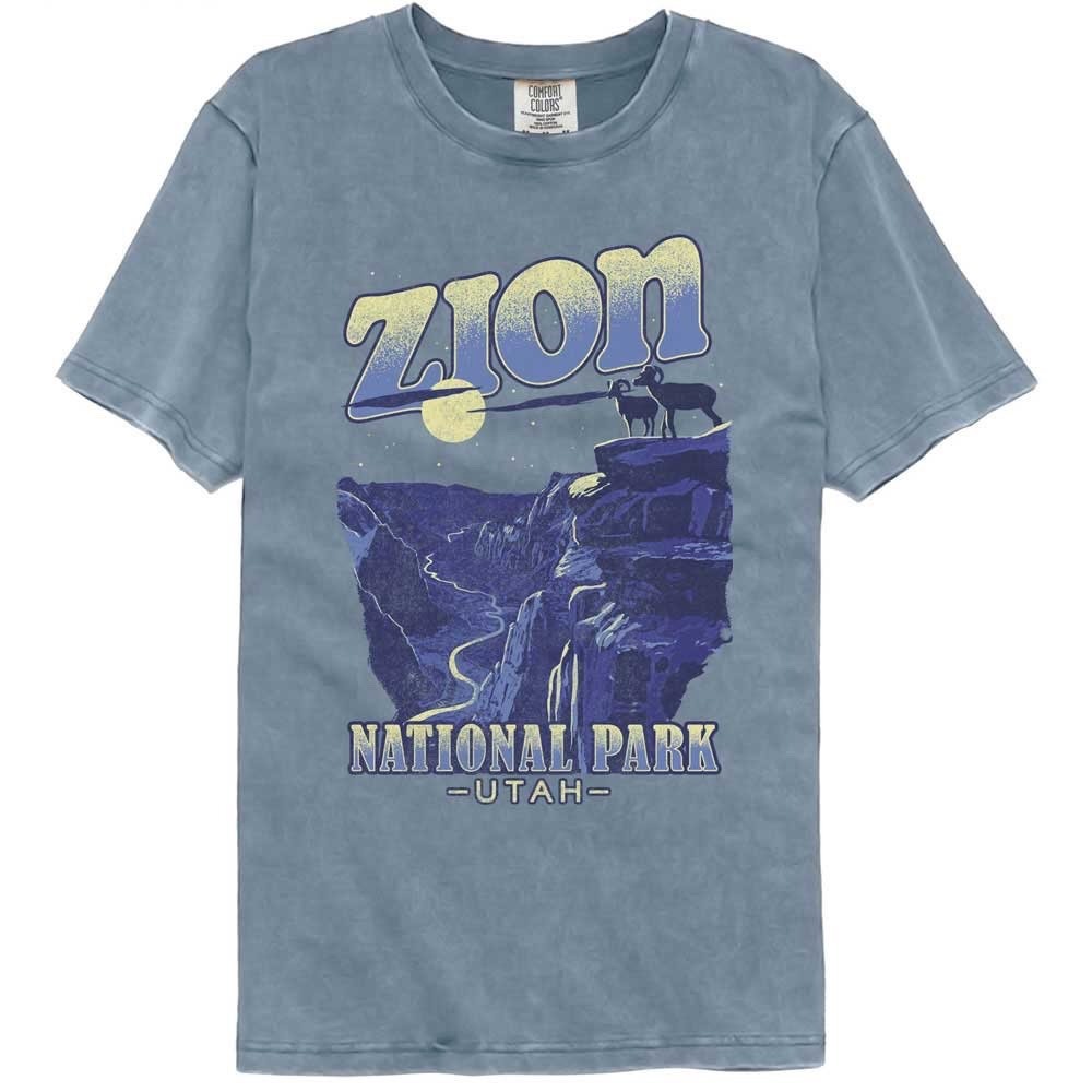 ZION National Park UTAH Adult T-Shirt GOATS New Official Blue Jean Comfort Color