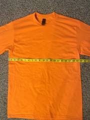 Set 3 pieces. Gildan Heavy Cotton Long Sleeve T-Shirt Safety Orange Unisex