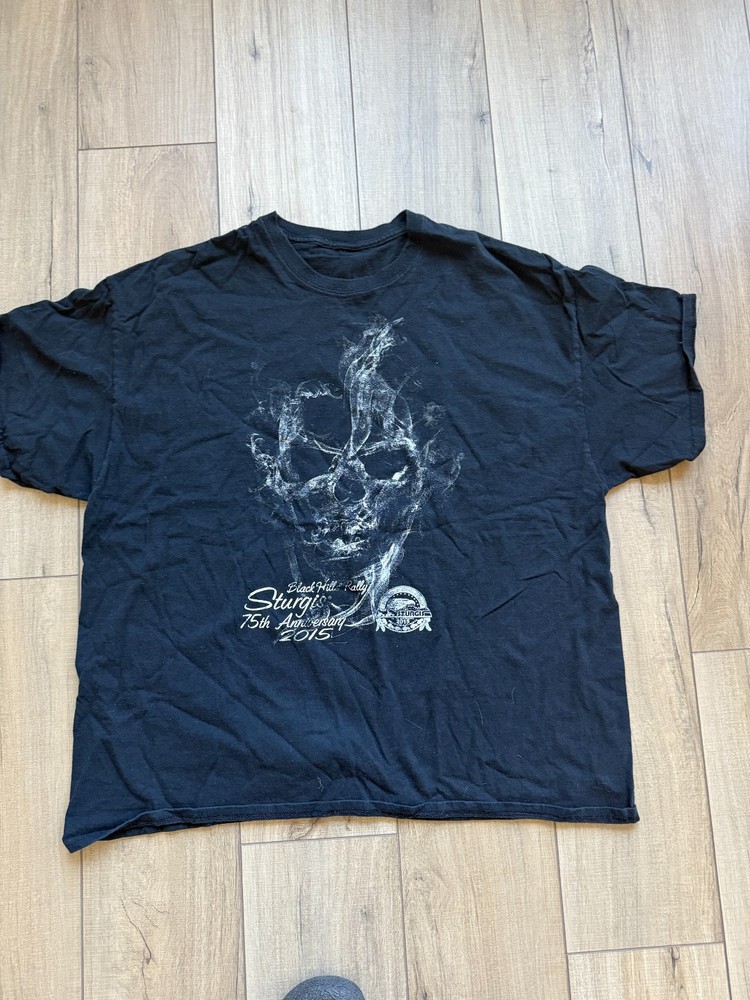 2015 Sturgis Black Hills Rally T-Shirt 15yr Anniversary Black XXL