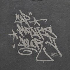 Cap Matches Color Shirt Mens XL Black Graffiti Style Graphic Short Sleeve