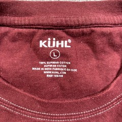 Kuhl T-Shirt Men’s L Red Cotton Stitching Casual Crew Neck Streetwear Summer Tee