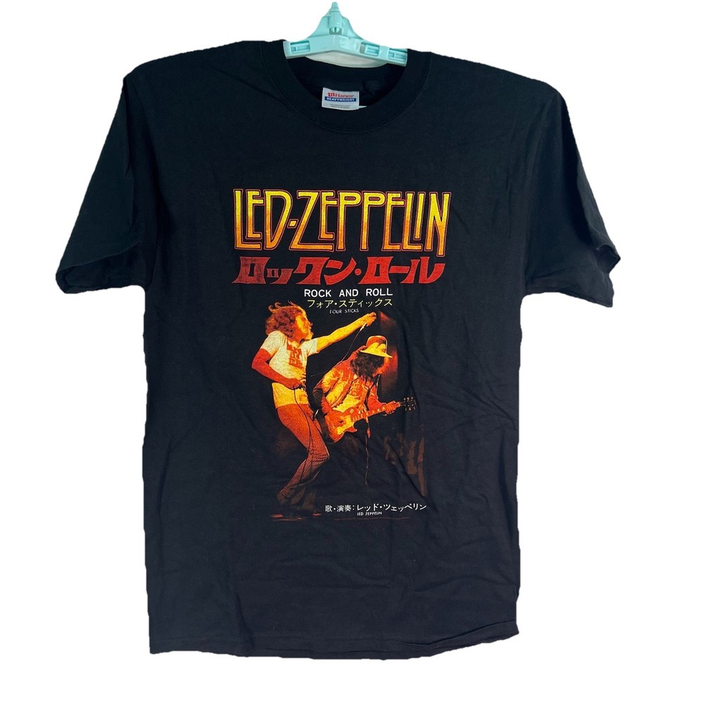 Led Zeppelin T-Shirt Adults SZ S Black Japanese Concert Classic Rock Four Sticks