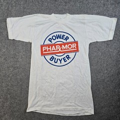 VTG 80s Phar-Mor Power Buyer Drug Pharmacy T-Shirt Size M Single Stitch White