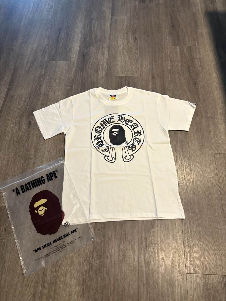 A Bathing Ape BAPE Baby Milo Chrome Hearts White Graphic Tee Shirt Men’s M