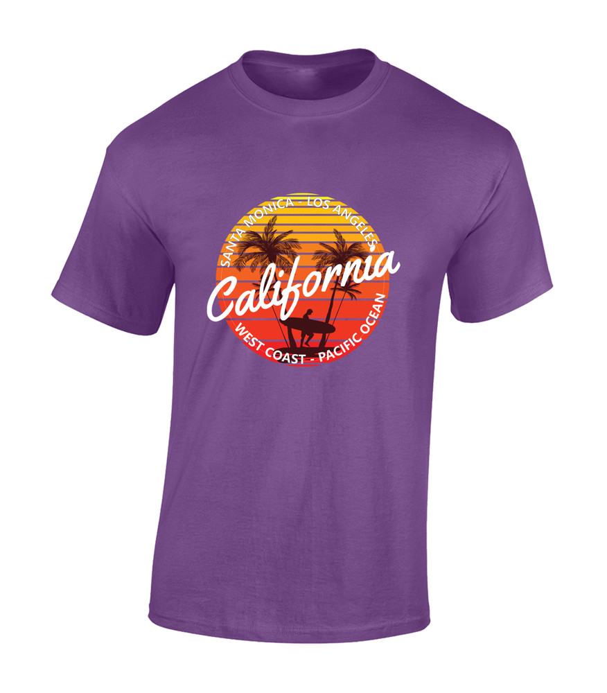 CALIFORNIA WEST COAST MENS T SHIRT COOL SUMMER BEACH HOLIDAY CLOTHING TOP