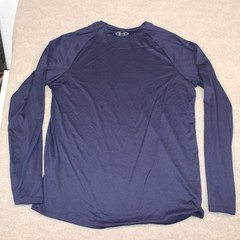 Under Armour US Marine Corps Retired Long Sleeve Shirt Navy Blue Mens Large USMC