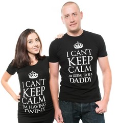 Twins Pregnancy T-shirt Couple Matching tees Future dad and mom maternity tee