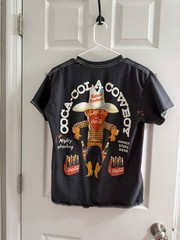 Coca Cola Black Graphic Cowboy Tee Medium M Coke