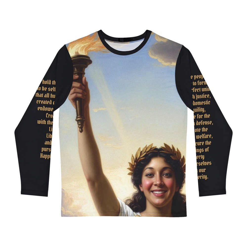 USA 250 Lady Liberty 5-5 with Declaration Preamble by Jaymz Onion AOP t-shirt