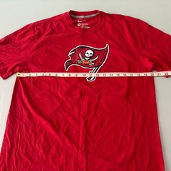 Nike Tee Tampa Bay Buccaneers Short Sleeve Shirt Mens L Red Cotton NFL 24 BARRON