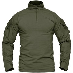Men’s Tactical Hiking T-Shirt Long Sleeve 1/4 Zip Rip-Stop Shirt Casual Work Tee