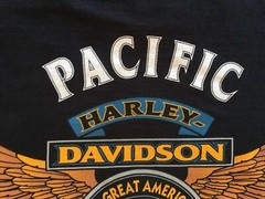 VTG Pacific Harley Davidson T Shirt Honolulu Fire Eagle 1996 & 03 Men’s XL Black