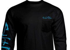 Mens Salt Life Amerisail Graphic Pocket L/S T-Shirt BLACK – 2XL/XL/Large – NWT
