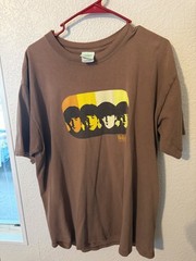 Vintage Y2K The Beatles T Shirt L Brown Rubber Soul Graphic Band Tee Apple Corps