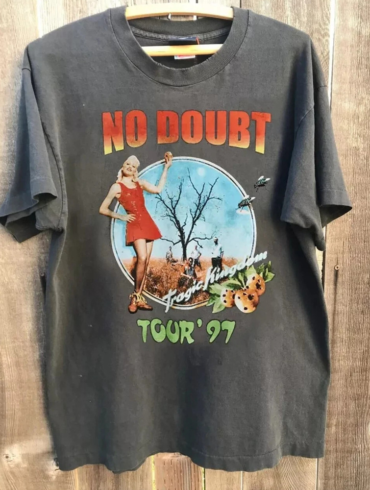 No Doubt 1997 Tour Basic Style Charcoal Unisex T shirt Reprint Men Women S-5XL