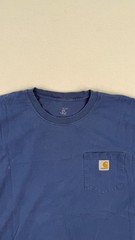 Carhartt Pocket T-Shirt Blue XL Regular Workwear Heavyweight Cotton Logo Tee