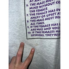 Vintage The Rules Shirt The Female Is Never Wrong Gray Graphic Tee 90s 1990s M