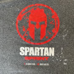 Spartan Sprint Short Sleeve Gray Logo T-Shirt Large