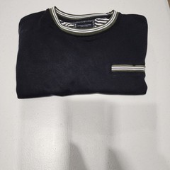 Denim & Flower Ricky Singh T-Shirt XL Black Cotton Contrasting Trim Crew Neck