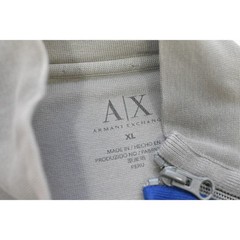 Armani Exchange Mock Neck Top Mens XL Grey Asymmetrical Zip Long Sleeve EUC