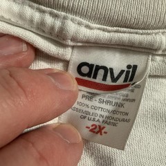 Anvil Shirt Mens 2XL White Panda Bamboo Pocket Graphic Back Print Tee Cute