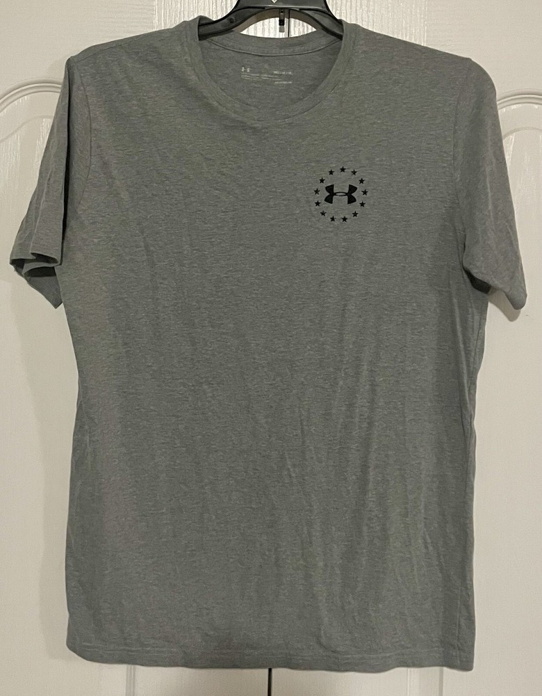 Under Armour UA Men’s Freedom Flag Cotton Graphic T-Shirt Gray Size M