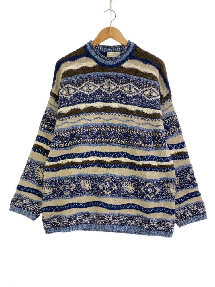 Other brands: MARK&SPENCER knit sweater (thick), XL, wool, multi-color, all-over