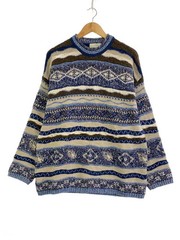 Other brands: MARK&SPENCER knit sweater (thick), XL, wool, multi-color, all-over