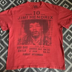 JIMI HENDRIX Voodoo Child Licensed T-Shirt 2011. XL STONE FREE Preowned NV