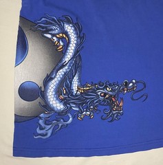 Rare Vintage 90s JNCO Jeans Blue Dragon Wraparound T-Shirt, Men’s S Youth XL