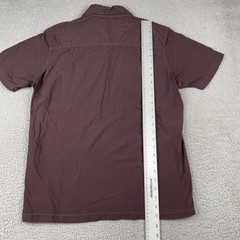 Kuhl Outdoors Button Up Pocket Adventure Shirt Micro Plaid Nylon Medium Maroon