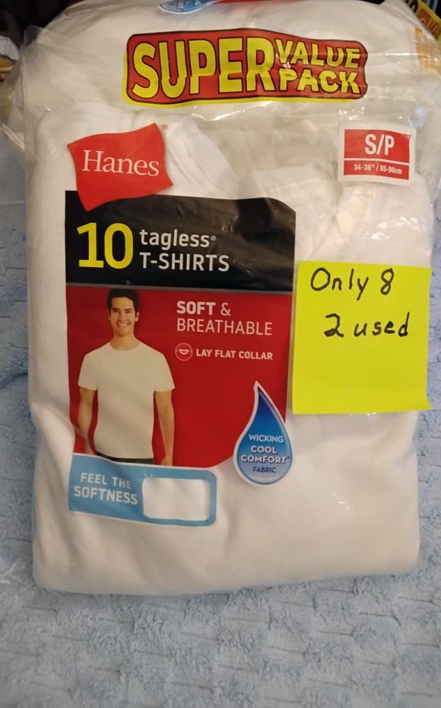 Hanes Men’s ComfortSoft 2135Z0 10 Pack White Crewneck Undershirts
