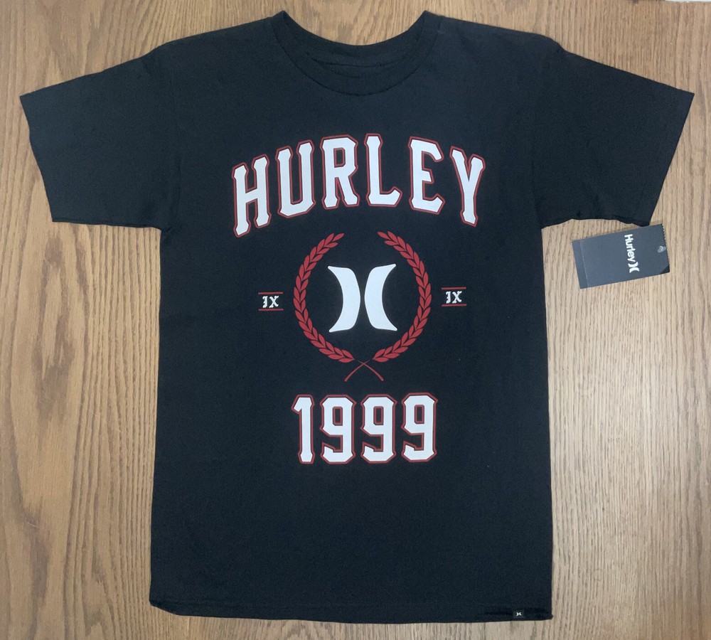 HURLEY Men’s Small Black White Red 100% Cotton T-Shirt 1999 CADILLAC Design New