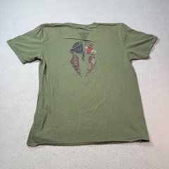 KRYPTEK Spartan Helmet Flag Graphic T Shirt Olive Green Mens L/G Cotton