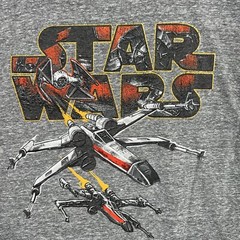 A1 Star Wars X Wing Fighter Movie Promo T Shirt Adult Medium Gray Mens