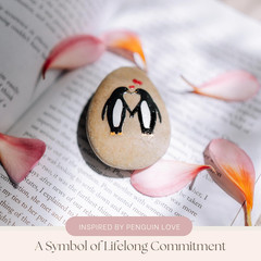 Wedding Anniversary Penguin Pebble Gift – Years Down, Forever to Go” Card & Happ