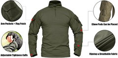 Men’s Tactical Shirt Long Sleeve Ripstop Work 1/4 Zip Training Quick Dry Shirts