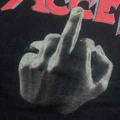 Vintage 90s Accept Shirt Size Large Middle Finger Band Tour Metal Thrash Rock