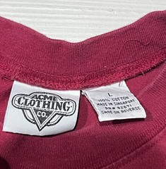 VINTAGE ACME LOONEY TUNES BURGANDY GRAPHIC POCKET T-SHIRT TWEETY BIRD SIZE L