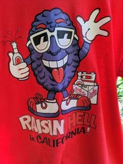 VINTAGE 80s California Raisin Style Raisin Hell In California T-shirt Large Red