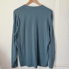 SKIMS Mens Cotton Modal Long Sleeve T-Shirt in Slate Blue Size M
