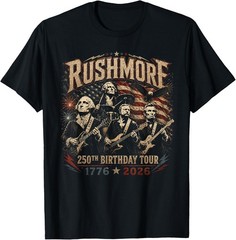 Funny Mount Rushmore 250th Birthday Tour Rockstar Graphic T-Shirt