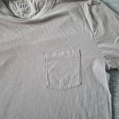 GAP Mens Standard T Shirt Medium Taupe Grey 100% Organic Cotton Pocket Tee