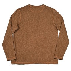 Carbon 2 Cobalt Men’s M Heather Brown Cotton Long Sleeve Henley Shirt Casual