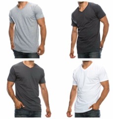 Mens T-Shirt 1, 3, 6 PACK Lot Crew Neck V-Neck Plain Casual Straight Fit Outdoor