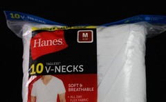 Hanes Men’s Soft Breathable 10 Pack V Necks BM7 White Medium NWT NWT