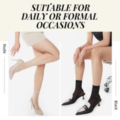 12 Pairs Women High Sheer Ankle Nylon Socks Hosiery With Reinforced Toe