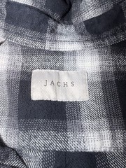 Jachs Mfg Heritage Flannel Shirt Men Large Black White Plaid Button Up Pockets