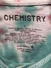Chemistry GREEN ALIEN Tie Dye Multi Color Crew Neck T-Shirt Tee Shirt SZ L Large