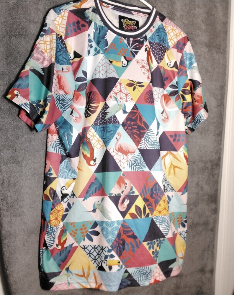 Good Vibes Shirt Retro 80s 90s Size Large Life is A Beach Drill Clothing